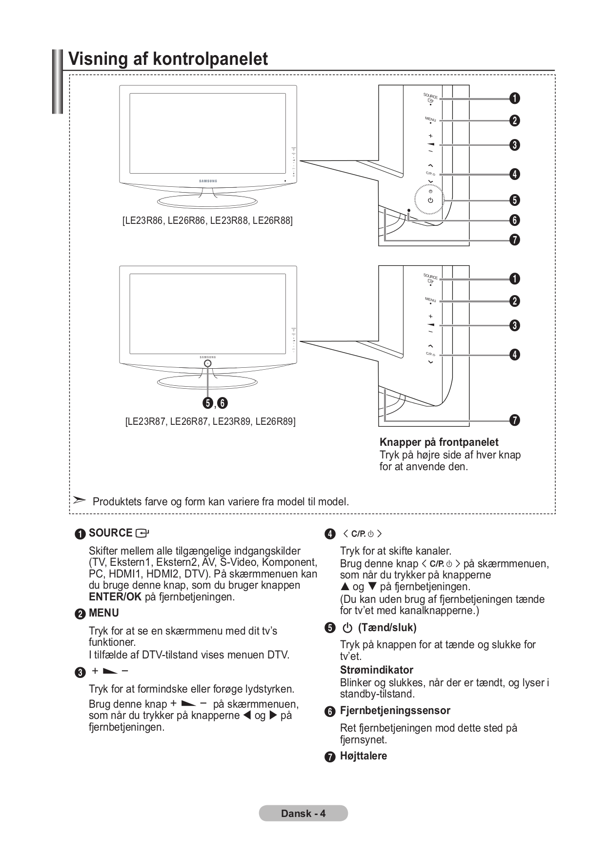 PDF manual for Samsung TV LE26R8